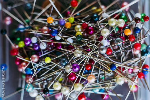 Epingles de couture à tête ronde colorée - Matériel de couturière