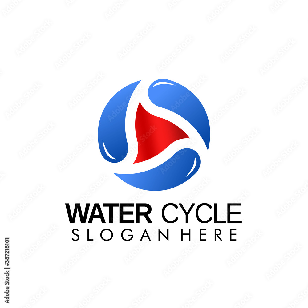 Water Cycle Play Media creative modern logo design vector Illustration