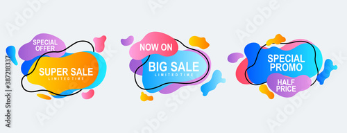 abstract colorful gradient speech bubble sale promotion banner