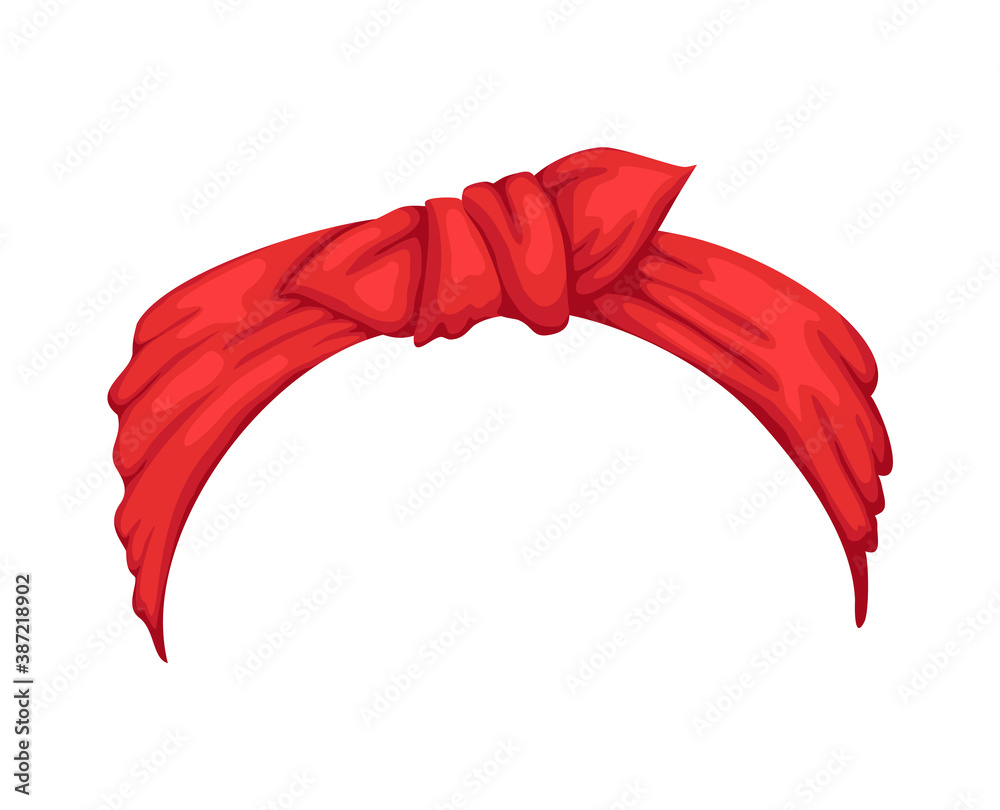 Retro Headband for Woman. Mockup of Decorative Hair Dress with Decoration.  Red Bandana Windy Hair Dressing Stock Vector - Illustration of headband,  graphic: 218837917
