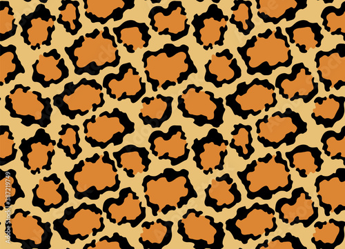 Leopard texture. Seamless print with wild animal skin. Leopard or cheetah nature design pattern. Wild animal skin print. Vector illustration background
