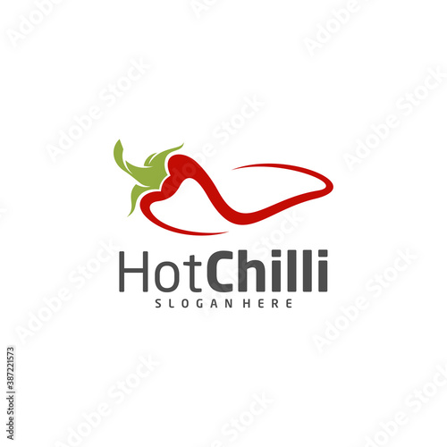 Chili logo design vector template, Red Chili Illustration, Symbol Icon