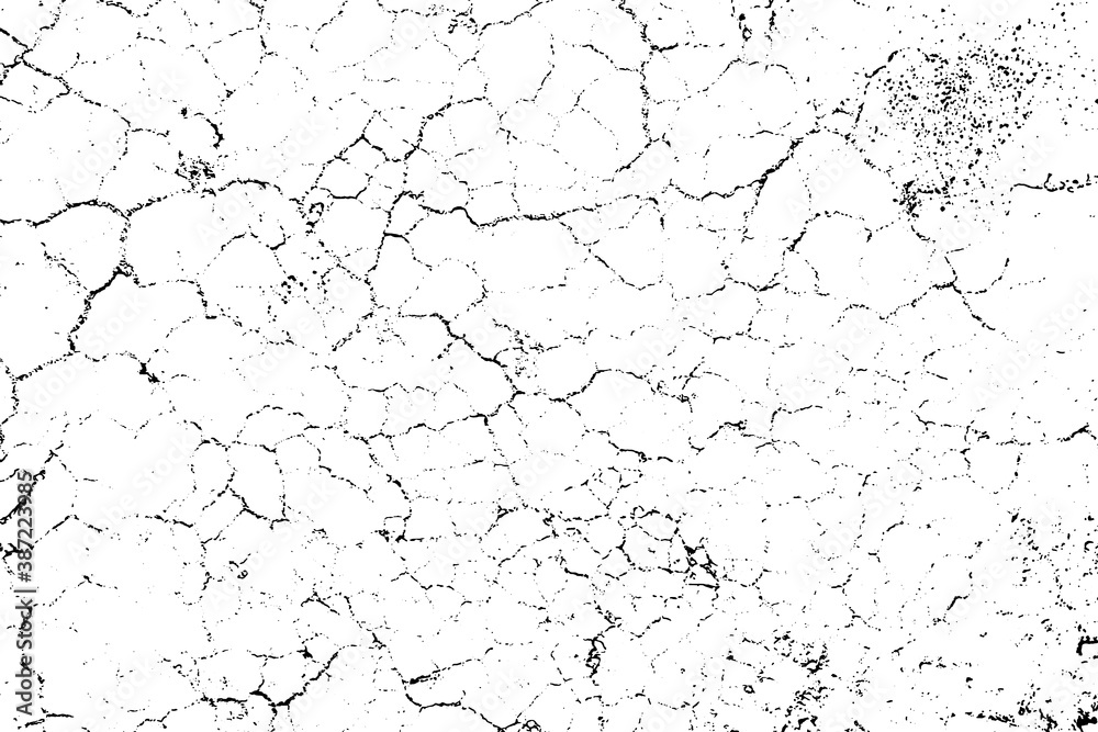 Fototapeta premium Natural cracks background. Vector overlay texture of cracked surface. One color graphic resource.