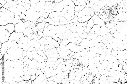 Natural cracks background. Vector overlay texture of cracked surface. One color graphic resource.