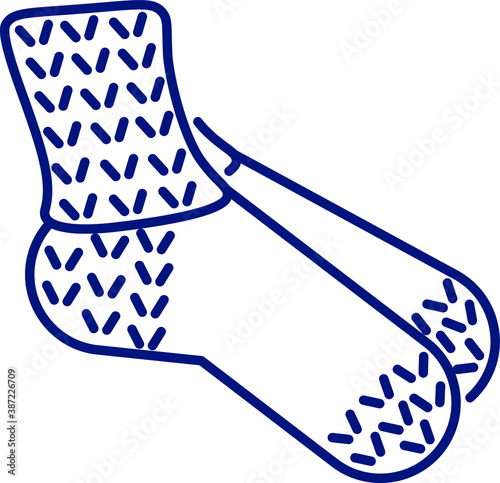 line icon, Hygge, knitted warm socks
