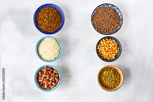 Healthy grains and beans, full of vitamins