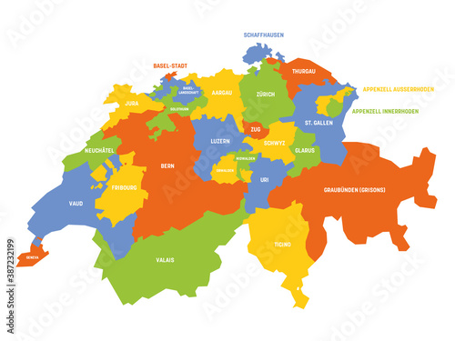 Canton of Switzerland map © pyty