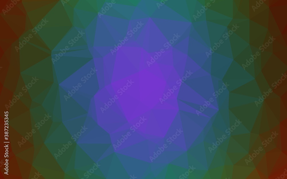 Fototapeta premium Dark Multicolor, Rainbow vector abstract polygonal cover.