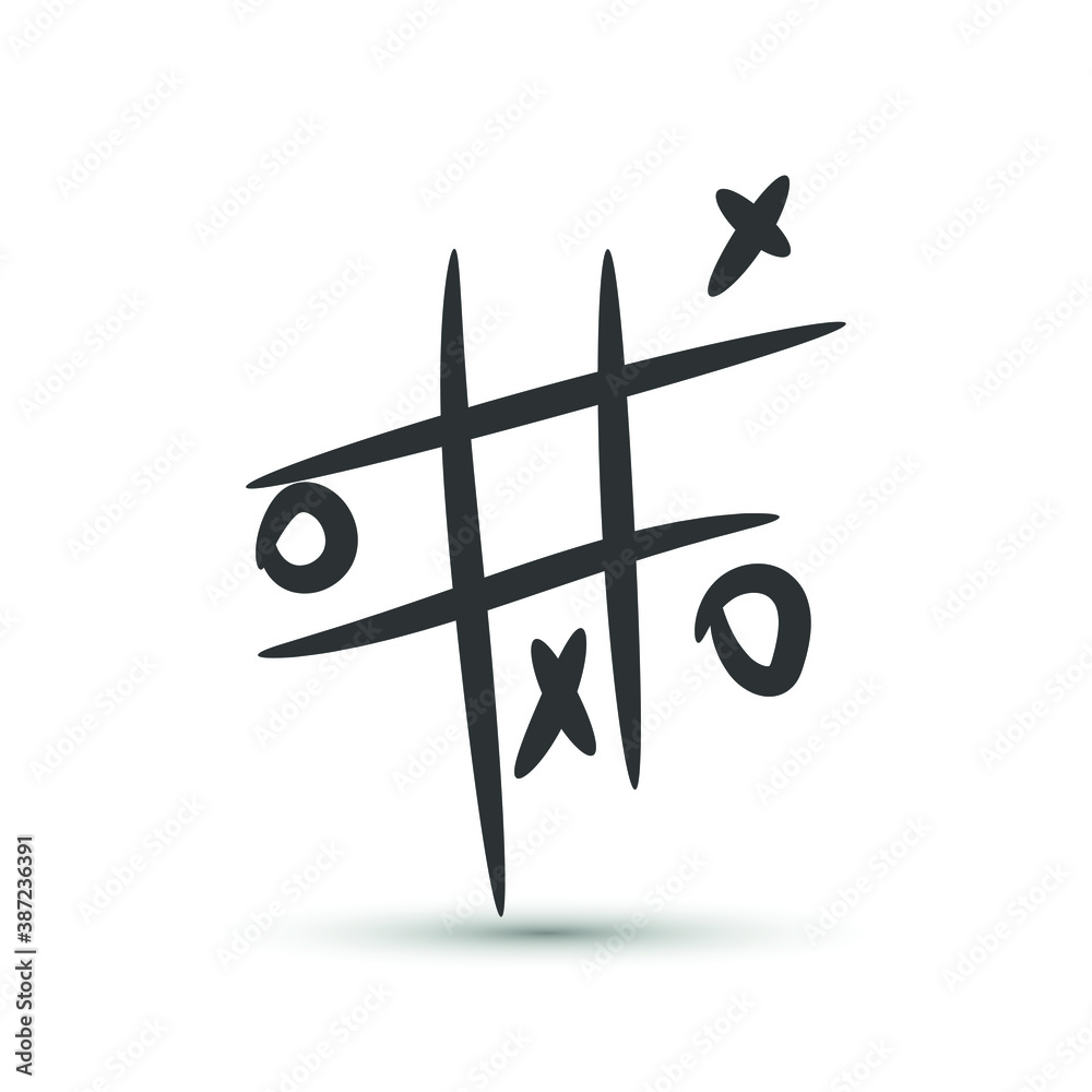Vector cross zero paper game icon. For design, advertising banner, logo Vector cross zero paper game icon. For design, advertising banner, logo