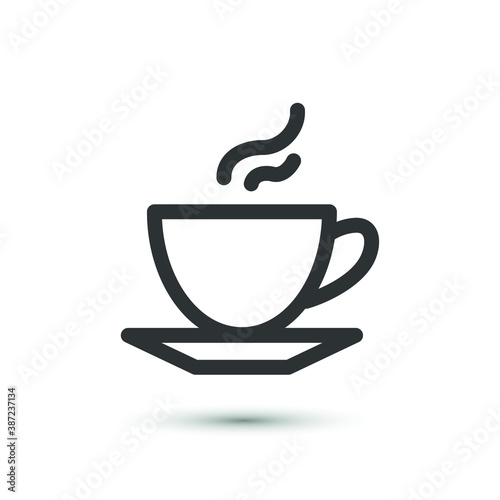 Cup of hot tea  coffee icon in flat style. Vector drink symbol for your web site design  logo  app  UI.