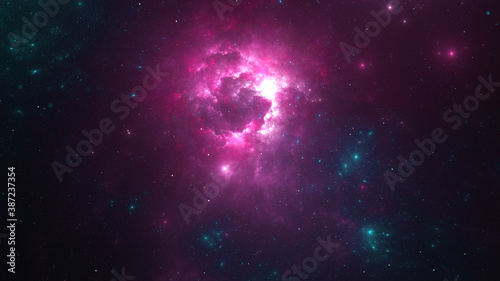 3d effect - abstract space scene 