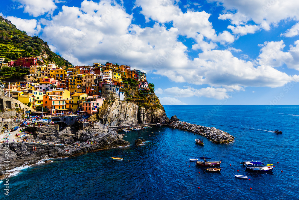 View of Manarola is a small town in the province of La Spezia, Liguria, Italy