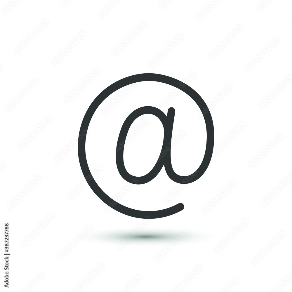 Vector At sign icon. Email symbol. For design, web site design, logo, app, UI. Vector At sign icon. Email symbol. For design, web site design, logo, app, UI.
