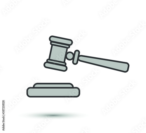 Vector gavel icon. Judge symbol. For design, web site design, logo, app, UI.