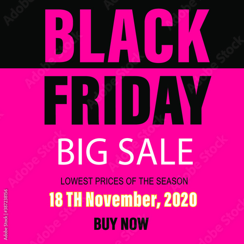 Black friday big sale pink background