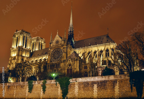 Gorgeous evening over Notre Dame cathedral