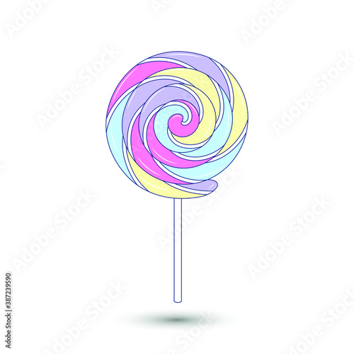 Vector lollipop icon. Food, delicious  symbol. For design, web site design, logo, app, UI.