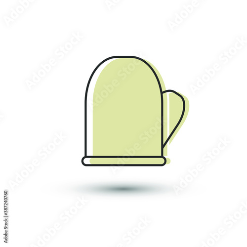 Vector potholder icon. Cooking glove symbol. For design, web site design, logo, app, UI/UX