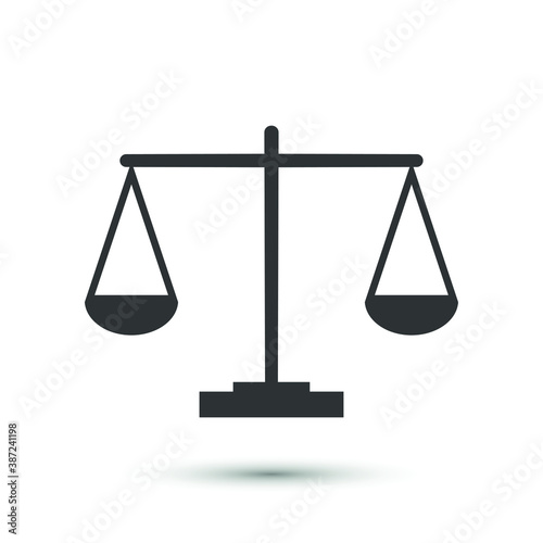 Vector scales of justice icon. Balance symbol. For design, web site design, logo, app, UI.