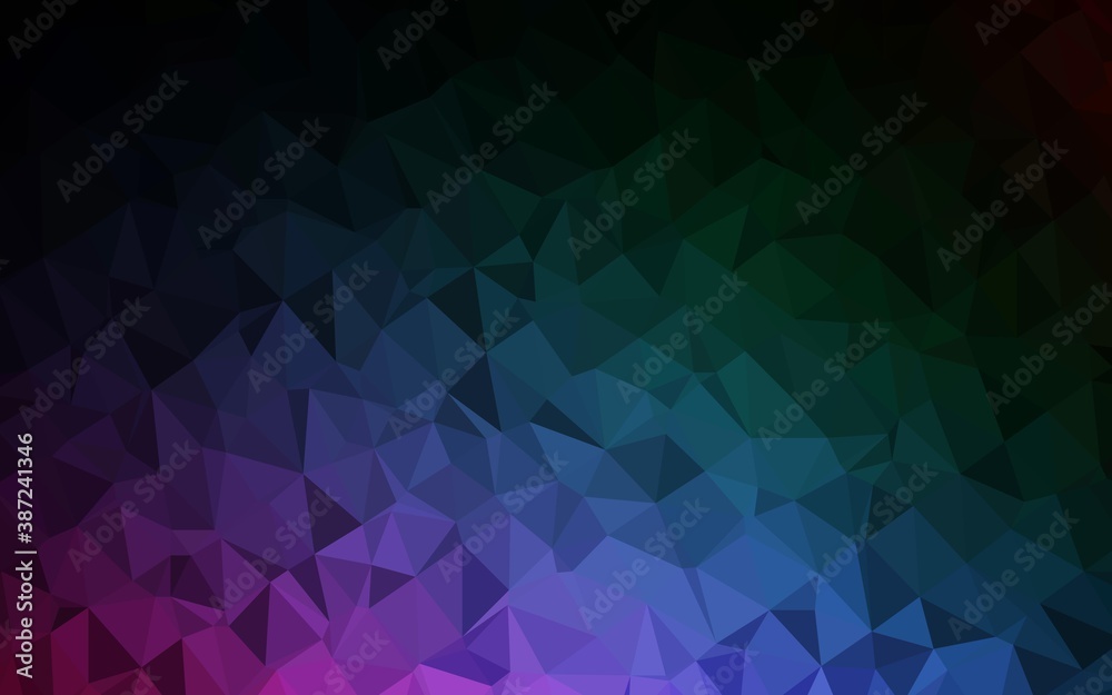 Fototapeta premium Dark Multicolor, Rainbow vector polygonal pattern.