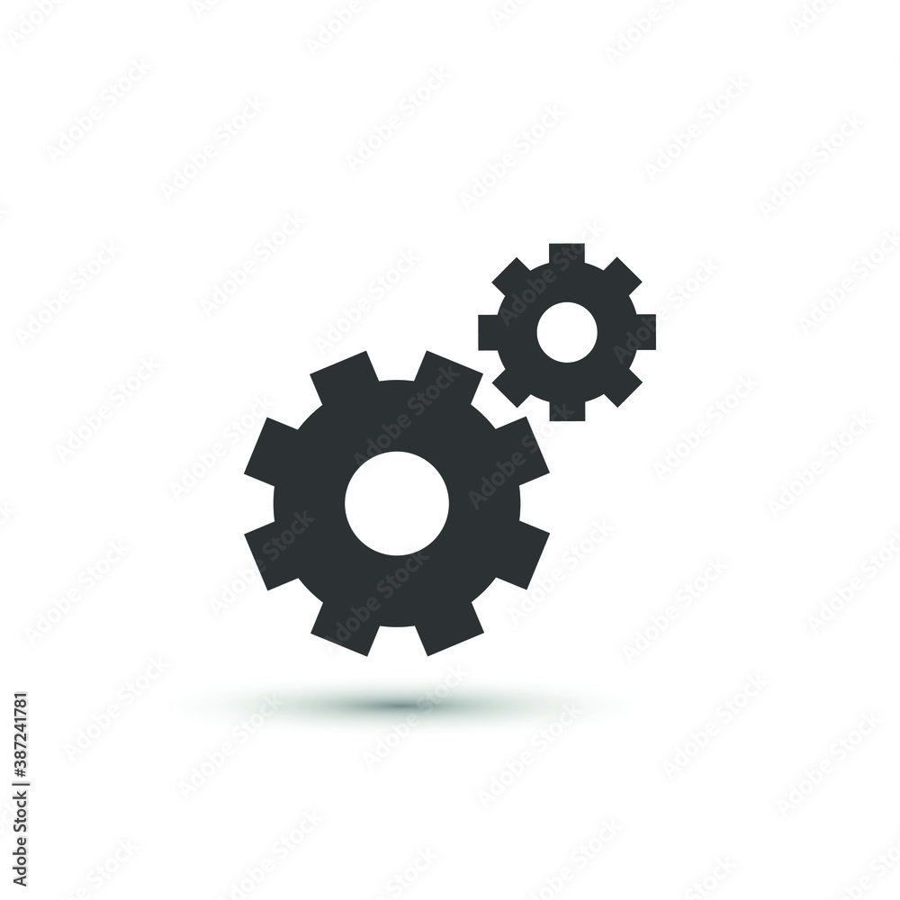 Vector settings icon. Wheel symbol. For design, web site design, logo, app, UI.