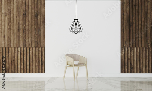 modern interior with minimalistic dark lamp