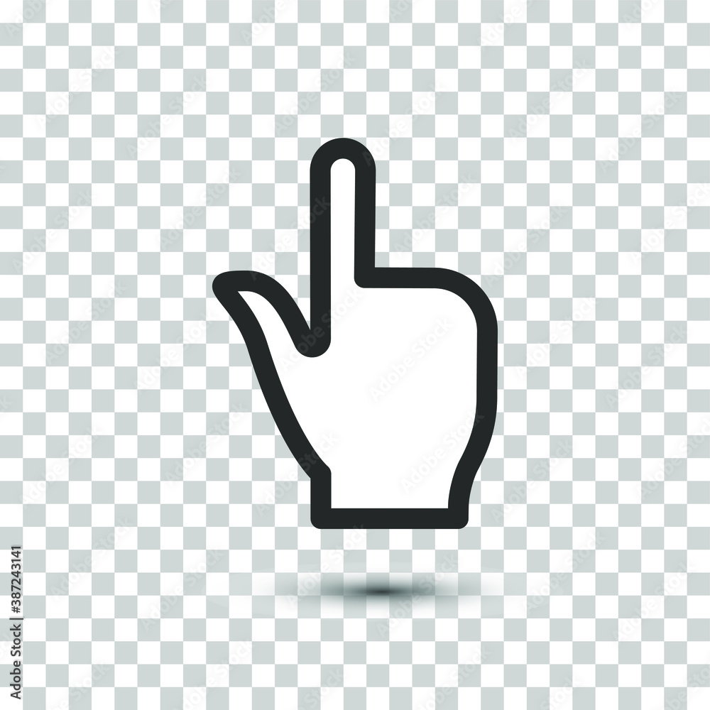 Vector web click icon. Choice by hand symbol. For design, web site design, logo, app, UI.