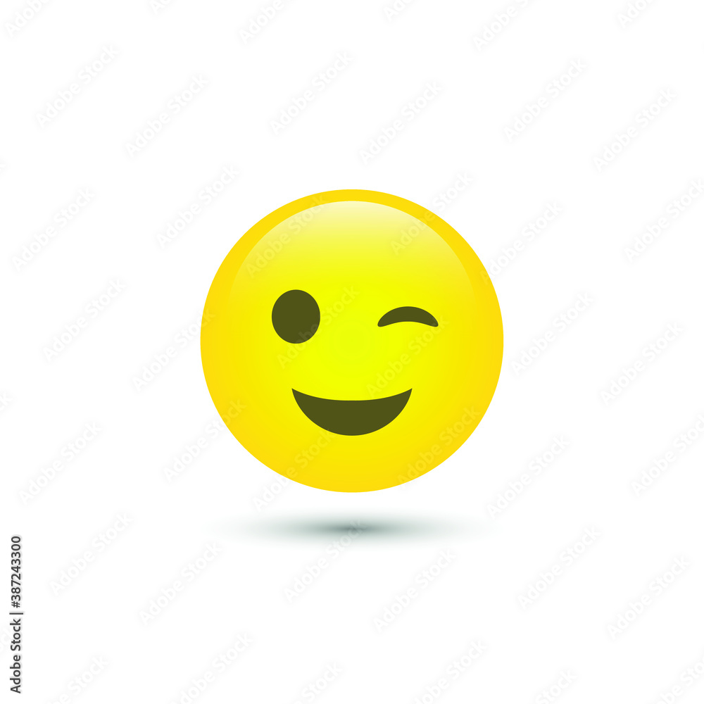 Vector wink emoticon icon in trendy flat style isolated on white background. Smile for your web site design, logo, app, UI. Vector illustration, 10 EPS Vector wink emoticon icon in trendy flat style isolated on white background. Smile for your web site design, logo, app, UI. Vector illustration, 10 EPS