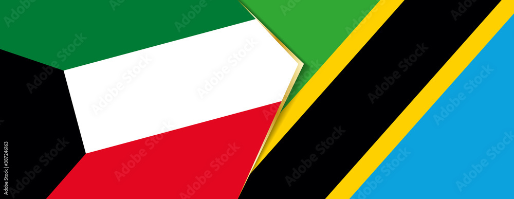 Kuwait and Tanzania flags, two vector flags. Kuwait and Tanzania flags, two vector flags.