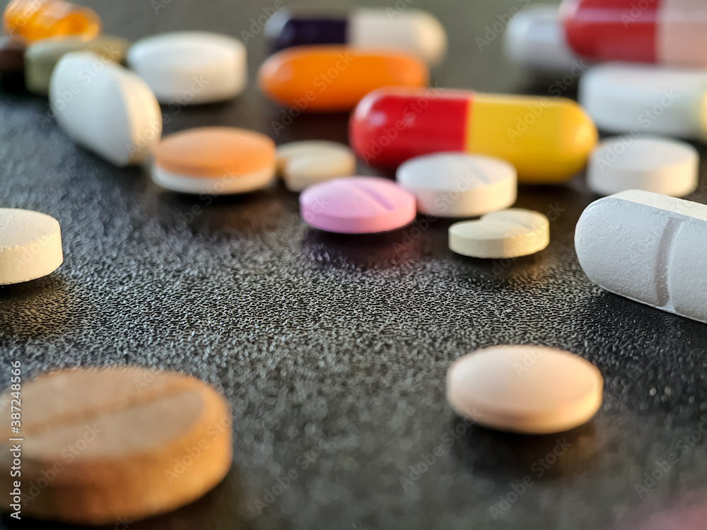 colorful different medicaments, capsules, pils and tablets colorful different medicaments, capsules, pils and tablets