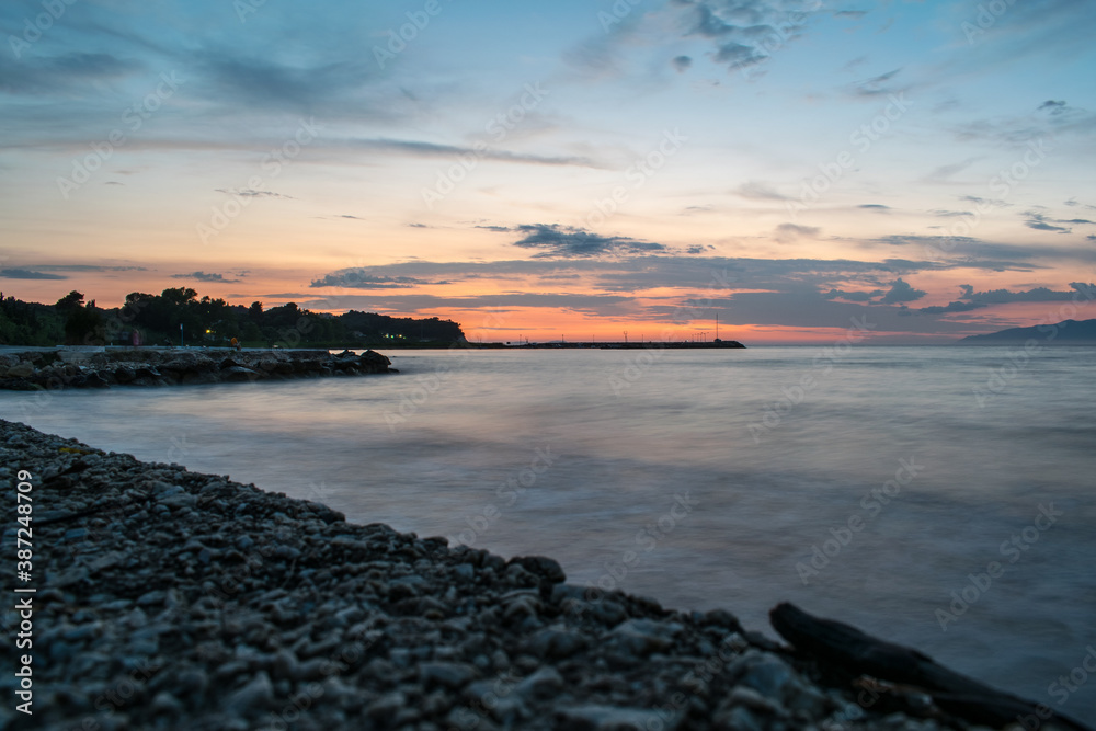 Φωτογραφία The coast of Astrakeri on the island of Corfu, Greece coast during sunset
