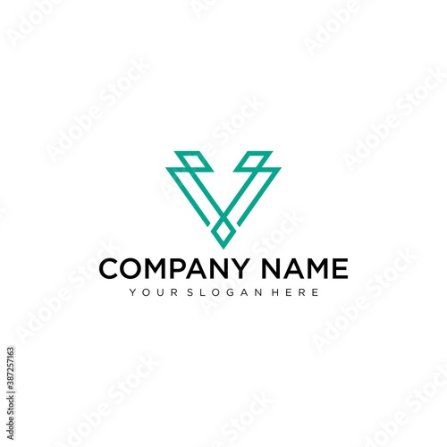 Letter V line logo design. Linear creative minimal monochrome monogram symbol. Universal elegant vector sign design. Premium business logotype. Graphic alphabet symbol for corporate business identity