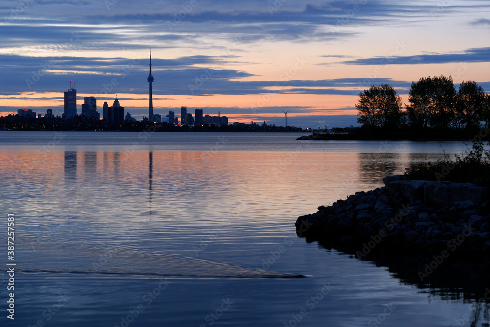 Dawn at Humber Bay Toronto with beaver