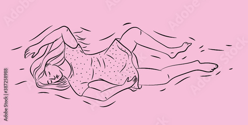Girl sleeping in bed
