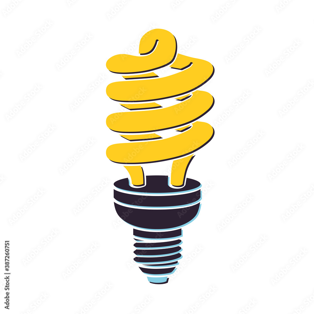Energy saving light bulb flat vector icon isolated Energy saving light bulb flat vector icon isolated