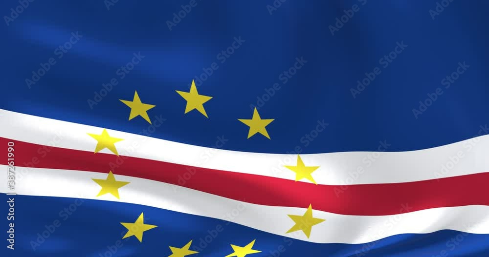Flags of the world - flag of Cape Verde. Waved highly detailed flag animation.