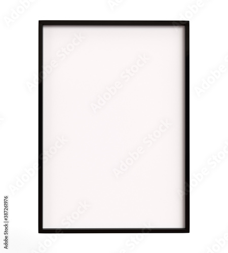 Picture poster frame isolated black frame. Blank portfolio mockup A-standard size format