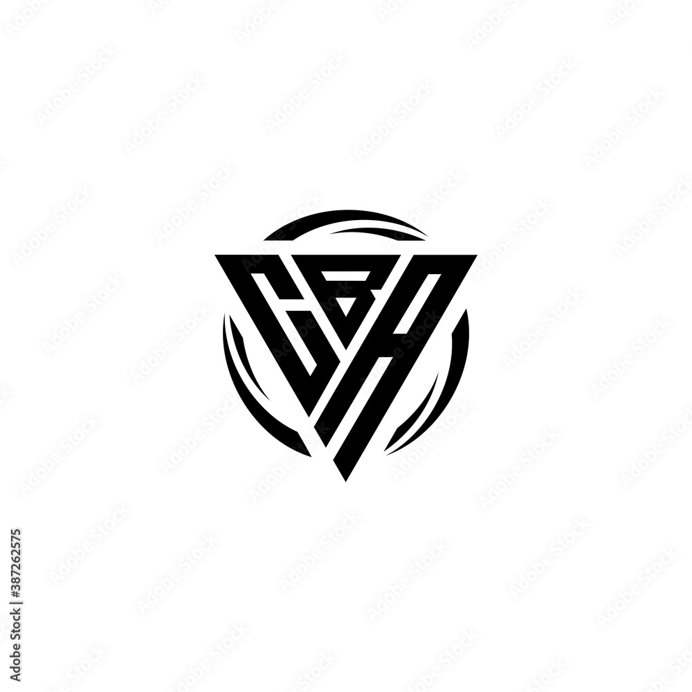 Initial letter CBA triangle monogram clean modern simple logo vector