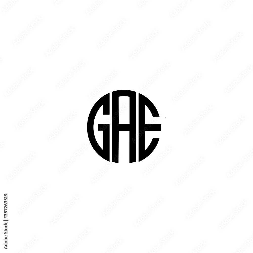 Initial letter GAE circle monogram clean modern simple logo Initial letter GAE circle monogram clean modern simple logo