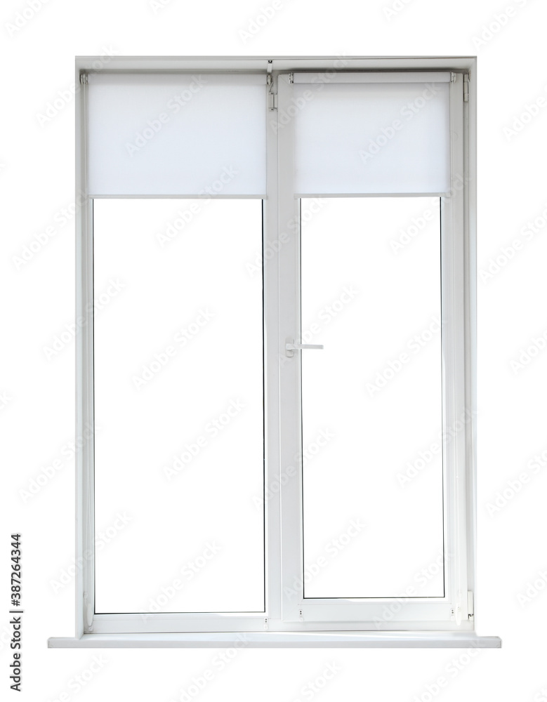 Modern closed plastic window on white background Modern closed plastic window on white background
