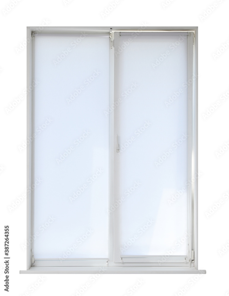 Modern open plastic window on white background Modern open plastic window on white background
