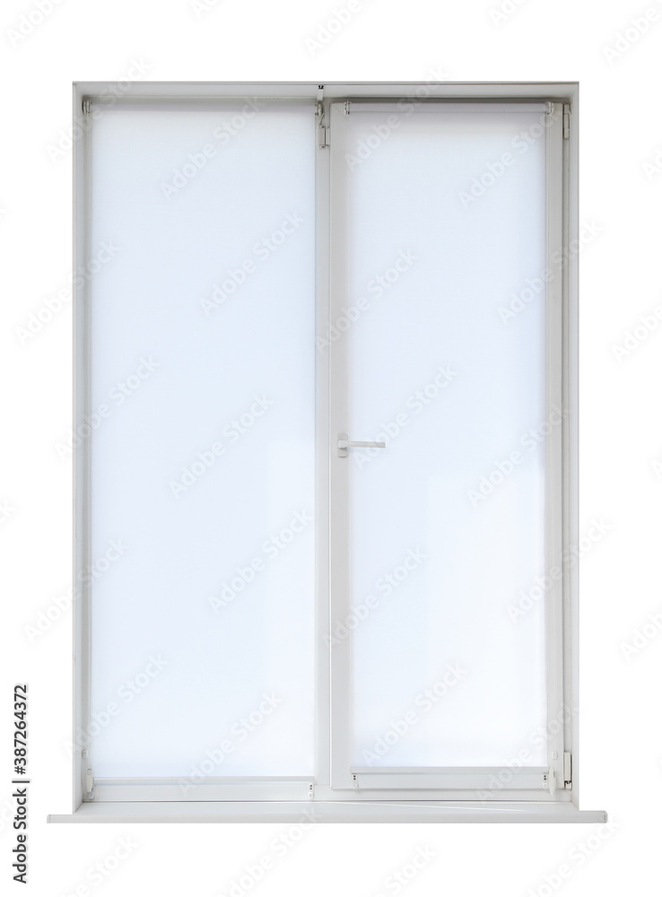 Modern closed plastic window on white background Modern closed plastic window on white background