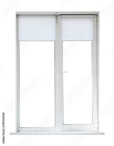 Fototapeta Naklejka Na Ścianę i Meble -  Modern closed plastic window on white background