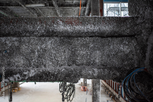 Photography Steel structure skeleton with fireproof coating with Mineral wool