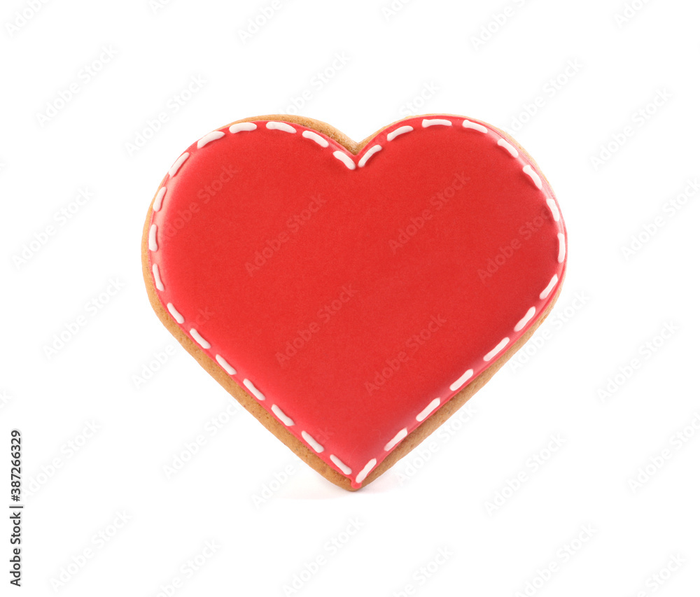 Heart shaped Christmas cookie isolated on white Heart shaped Christmas cookie isolated on white
