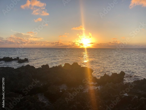 sunset in the sea