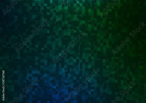 Dark Blue, Green vector backdrop with rectangles, squares. © Dmitry