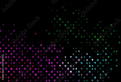 Dark Multicolor  Rainbow vector texture with playing cards.