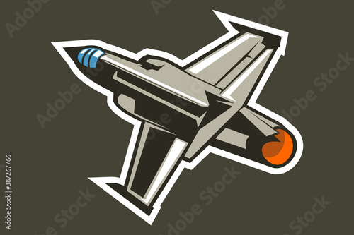 American fighter plane vector illustration