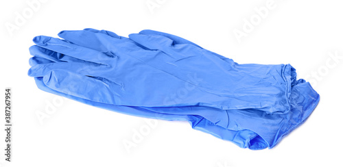 Protective gloves isolated on white. Medical item